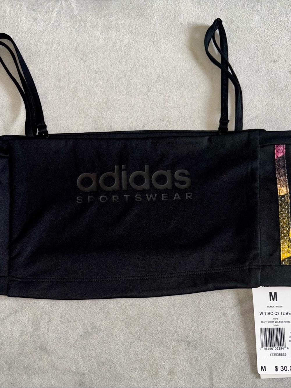 adidas Black Sportswear Cropped Tube Top